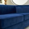 Modern velvet sofa blue color