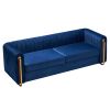 Modern velvet sofa blue color