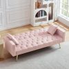 PINK Convertible Folding Futon Sofa Bed ; Sleeper Sofa Couch for Compact Living Space.