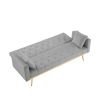 GREY Convertible Folding Futon Sofa Bed ; Sleeper Sofa Couch for Compact Living Space.