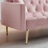 PINK Convertible Folding Futon Sofa Bed ; Sleeper Sofa Couch for Compact Living Space.