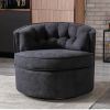 33&rdquo; Wide Swivel Barrel Chair Comfy Tufted Back Accent Round Barrel Chair Leisure Chair for Living Room; Bedroom; Hotel