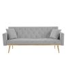 GREY Convertible Folding Futon Sofa Bed ; Sleeper Sofa Couch for Compact Living Space.