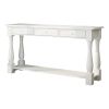 Console Table for Entryway Wood Sofa Table with Storage Drawers and Bottom Shelf for Hallway Living Room White Color