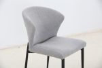 Dining Chairs set of 4; Upholstered Side Chairs; Adjustable Kitchen Chairs Accent Chair Cushion Upholstered Seat with Metal Legs for Living Room Grey