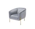 Carlson Accent Chair; Gray Velvet &amp; Gold 59790