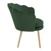 Vanbow.Shell shaped velvet fabric armchair; living room bedroom Green