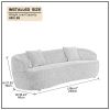 Mid Century Modern Curved Sofa; 3 Seat Cloud couch Boucle sofa Fabric Couch for Living Room; Bedroom; Office Beige