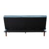 Yolandi Adjustable Sofa in Teal Velvet &amp; Dark Walnut Finish 57202