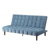 Yolandi Adjustable Sofa in Teal Velvet &amp; Dark Walnut Finish 57202