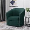 Leily Modern Fabric Swivel Chair; Green