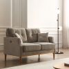 Living Space Sofa 2 Seater ; Loveseat With Waterproof Fabric Cream ; USB Charge