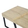 Rectangular Wooden Coffee Table with Metal Frame; Oak Brown and Black; DunaWest