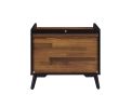 Jiranty Accent Table; Walnut & Black Finish 97972