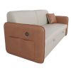 Modern American sofa bed-with USB- beige brown