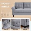 79.9" Modern Living Room Sofa Linen Upholstered Couch Furniture for Home or Office ; Light Grey*Blue; (3-Seat; Old Sku:WF288519AAC)