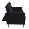 Square Arms; Modern Velvet Upholstered Sofa Bed (78&quot;Lx37&quot;Wx34&quot;H)