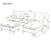 Sectional Sofa with Ottoman; L-Shape Elegant Velvet Upholstered Couch with 2 Pillows for Living Room Apartment