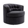 33&rdquo; Wide Swivel Barrel Chair Comfy Tufted Back Accent Round Barrel Chair Leisure Chair for Living Room; Bedroom; Hotel