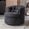 33&rdquo; Wide Swivel Barrel Chair Comfy Tufted Back Accent Round Barrel Chair Leisure Chair for Living Room; Bedroom; Hotel