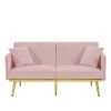 PINK VELVET SOFA BED