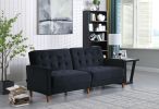 Square Arms; Modern Velvet Upholstered Sofa Bed (78&quot;Lx37&quot;Wx34&quot;H)