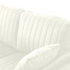 Cream White 2 Seater Loveseat Sofa Couch w/Pillows and Metal Legs; Upholstered Modern Love Seats Furniture for Bedroom; Office; Small Space; Apartment