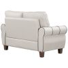 Mid-Century Loveseat Classic Upholstered Couch with Rolled Arm for Home or Office (loveseat)