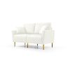 Cream White 2 Seater Loveseat Sofa Couch w/Pillows and Metal Legs; Upholstered Modern Love Seats Furniture for Bedroom; Office; Small Space; Apartment