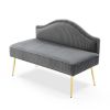 Width Modern Upholstered Pleated Velvet Loveseat Sofa Tufted Dining Bench Office Loveseat Couch Armless Mid-Century Settee Luxury 2 Seater Sofa with G