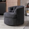 33&rdquo; Wide Swivel Barrel Chair Comfy Tufted Back Accent Round Barrel Chair Leisure Chair for Living Room; Bedroom; Hotel