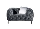 Grey Elegant Velvet Living Room Sofa