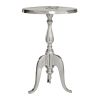 Silver Round Aluminum; Traditional and Sophisticated Accent Side Table; 15"W x 22"H