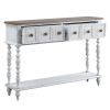 Bence Console Table in Dark Charcoal &amp; Antique White Finish AC00280