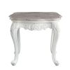 Ciddrenar End Table; Marble Top & White Finish 84312