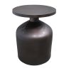 24 Inch Metal Frame End Table with Round Top and Bottle Shape Base; Garnet Red; DunaWest