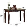 Traditional Espresso Solid wood Sofa Table Faux Marble Top Intricate design Living Room Furniture