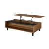 Avala Coffee Table w/Lift Top; Walnut &amp; Black 83140