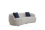 Mid Century Modern Curved Sofa; 3 Seat Cloud couch Boucle sofa Fabric Couch for Living Room; Bedroom; Office Beige