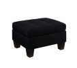 Earsom Sofa and Ottoman; Black Linen 56660