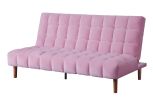 Yolandi Adjustable Sofa; Pink Velvet &amp; Dark Walnut Finish 57200