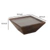 36 Inch Square Shape Acacia Wood Coffee Table with Trapezoid Base; Brown