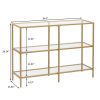 39.4' Console Table; Tempered Glass Sofa Table; Modern Entryway Table; Metal Frame; Easy to Assemble; for Living Room; Hallway; Gold Color