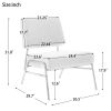 Wire Metal Frame Slipper Chair; Armless Accent Chair Lounge Chair for Living Room; Bedroom; Home Office; Grey Linen