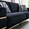 Modern Velvet Sofa for Living Room Black Color