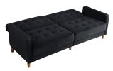 Square Arms; Modern Velvet Upholstered Sofa Bed (78&quot;Lx37&quot;Wx34&quot;H)