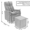 New Teddy Fabric Material Swivel Rocking Accent Leisure Chair With Folding Or Storage Ottoman Footrest; White