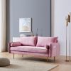 Velvet Fabric sofa with pocket-71"pink