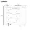 U_STYLE 3-Drawer Storage Wood Cabinet; End Table with Pull out Tray