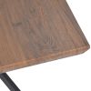 Rectangular Wooden Coffee Table with Boomerang Legs; Natural Brown Sonoma and Black; DunaWest